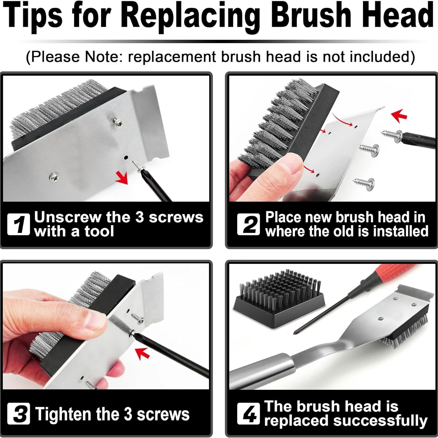 BBQ Grill Brush and Scraper 16.5&rdquo; Cleaning Accessories