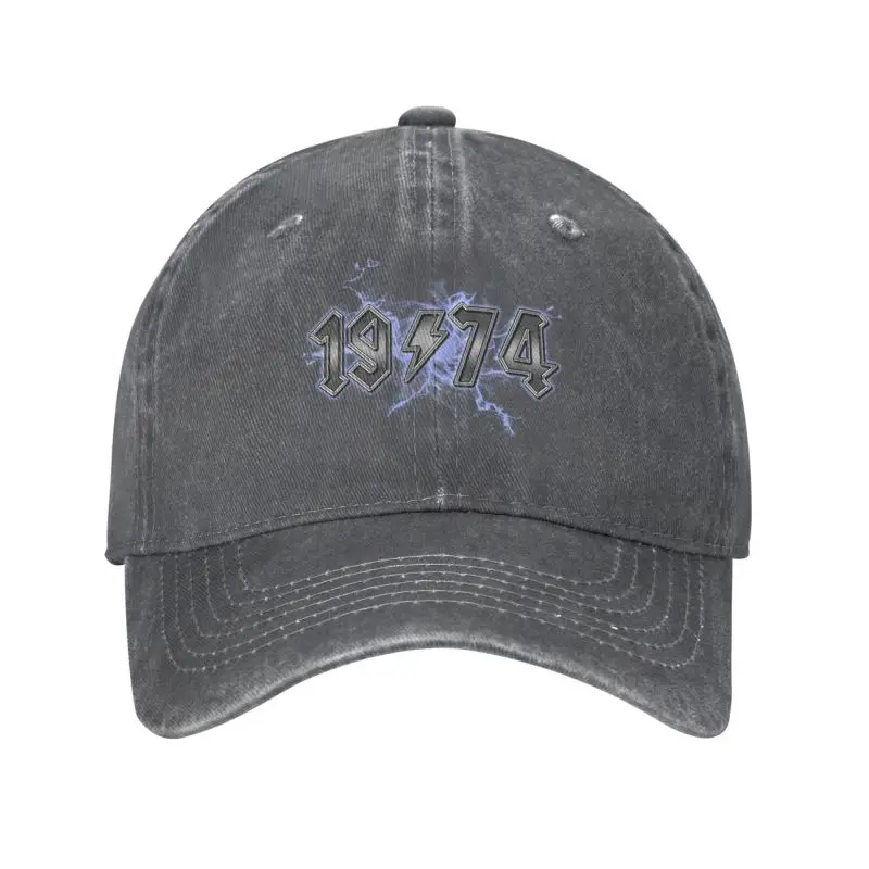 

Classic Cotton 1974 Lightning Birthday Gifts Baseball Cap for Men Women Custom Adjustable Unisex Dad Hat Summer