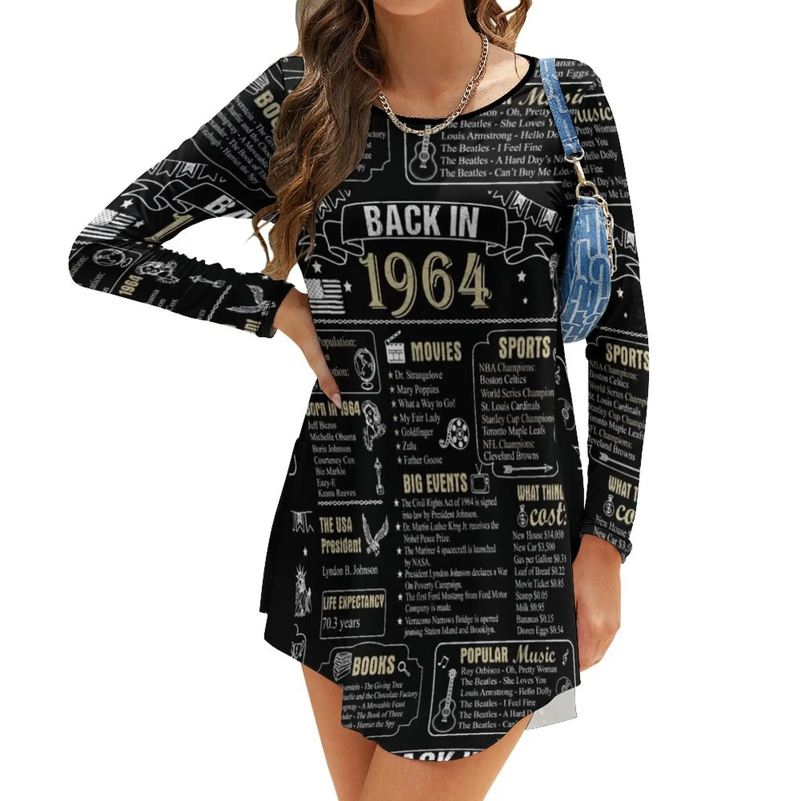 

Birthday Anniversary 1964 History Back in 1964 Long-Sleeve Dress beach outfits for women Beachwear