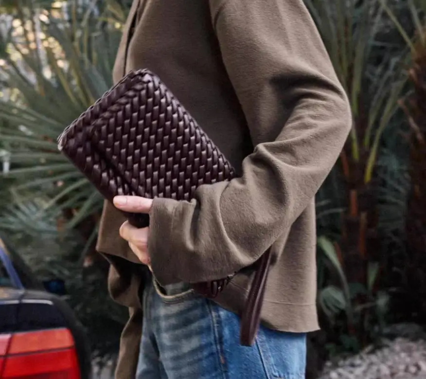 NEW Retro Women's Woven Clutch Purse Casual PU Leather Crossbody Bag Shoulder Handbag Elegant Evening Bag