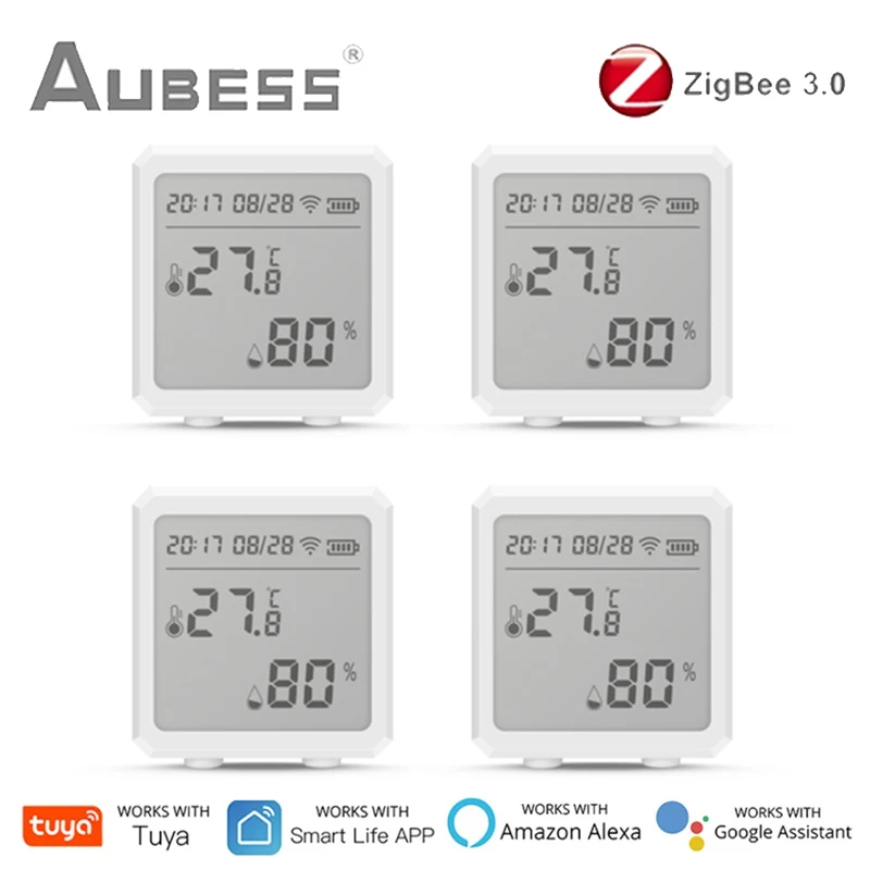 

Tuya Smart Zigbee Temperature And Humidity Sensor Indoor Hygrometer Thermometer With LCD Display Support Alexa Google Assistant