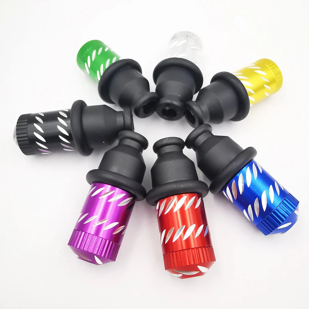 Tobacco Smoking Accessories 1/5Pcs/Lot Aluminum Alloy Nipple Smoking Pipe with Rubber Mouthpiece Mixed Color