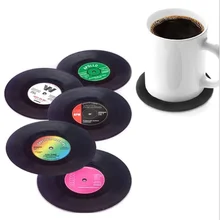 

Record Coaster Non-slip Insulation Pad Coaster Dinning Table Decoration Coffee Cup Mats Tableware Kitchen Tools Table Mat.75z