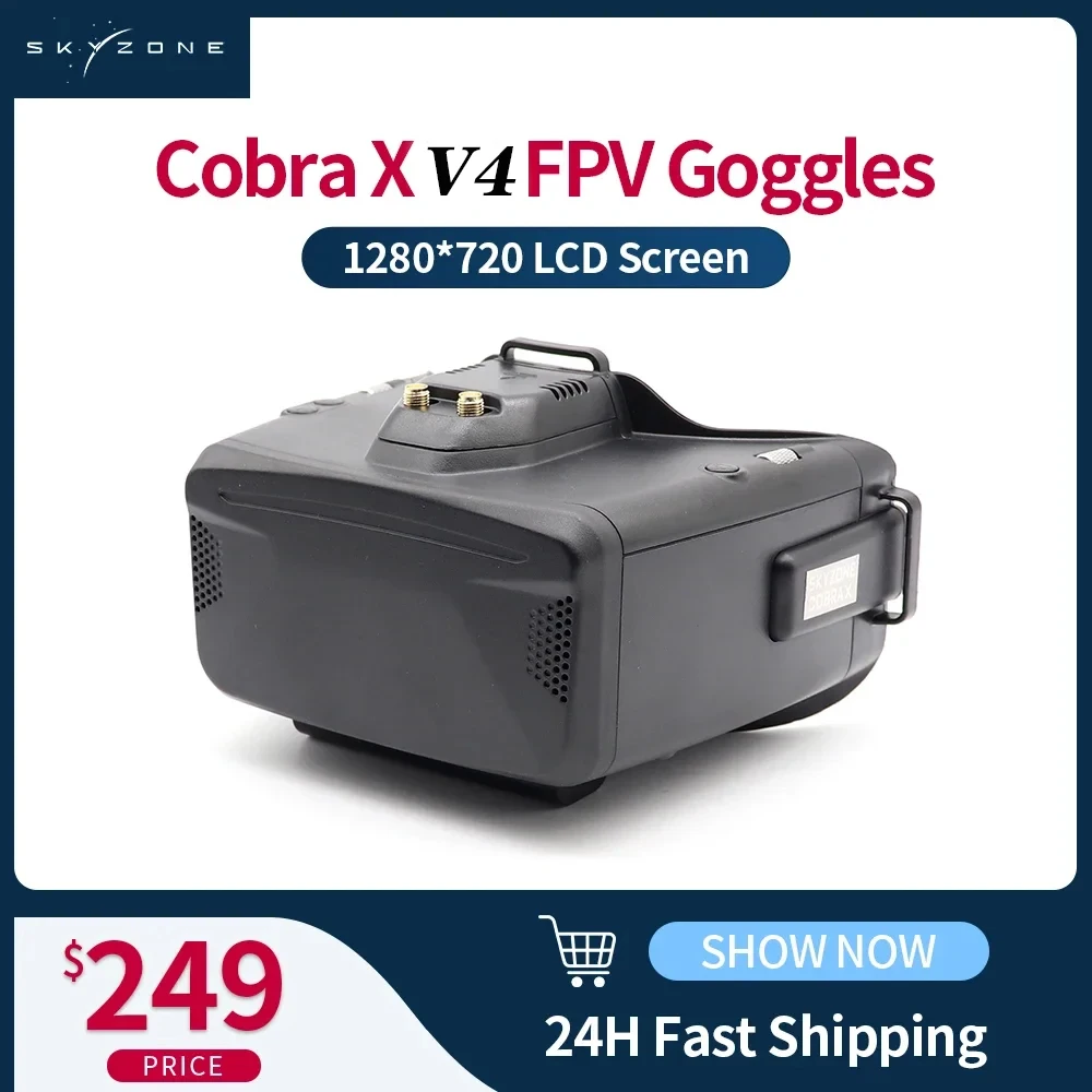 SKYZONE Cobra X V4 Head Tracker 1280x720 5,8G 48CH Steadyview RapidMix Приемник DVR FPV Очки HDMI Видеоочки для RC Дрон