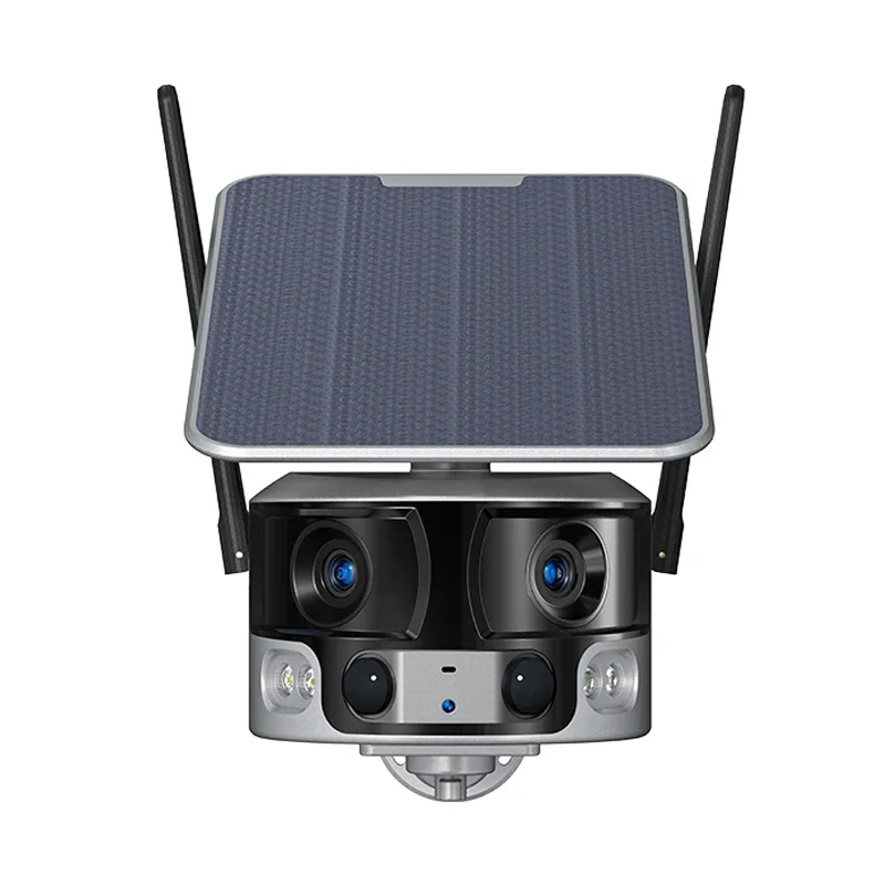 

Visture 8MP Solar Camera 4K Dual Lens 4G Outdoor WIFI Webam 180° Ultra Wide View PIR Human Detection Security Camera 4X Zoom