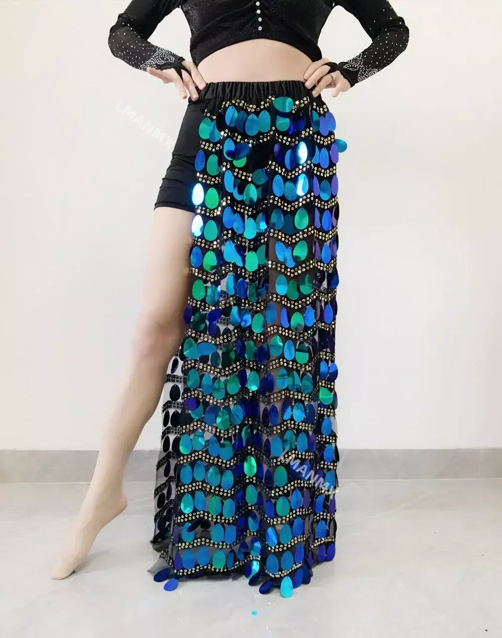 

2024 New Belly Dance Skirt Oriental Bellydance Mermaid Sequins Skirt For Women Costume Festival Outfits