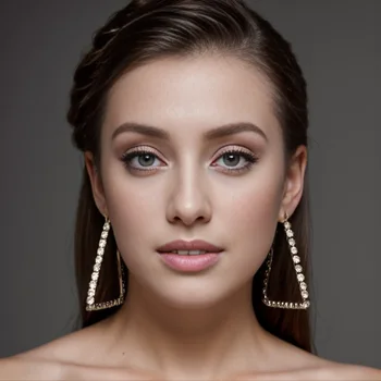 Stonefans Simple Oversize Triangle Earrings Rhinestone Jewelry for Women 2024 New Exaggerate Large Hoop Earrings Accessories 1