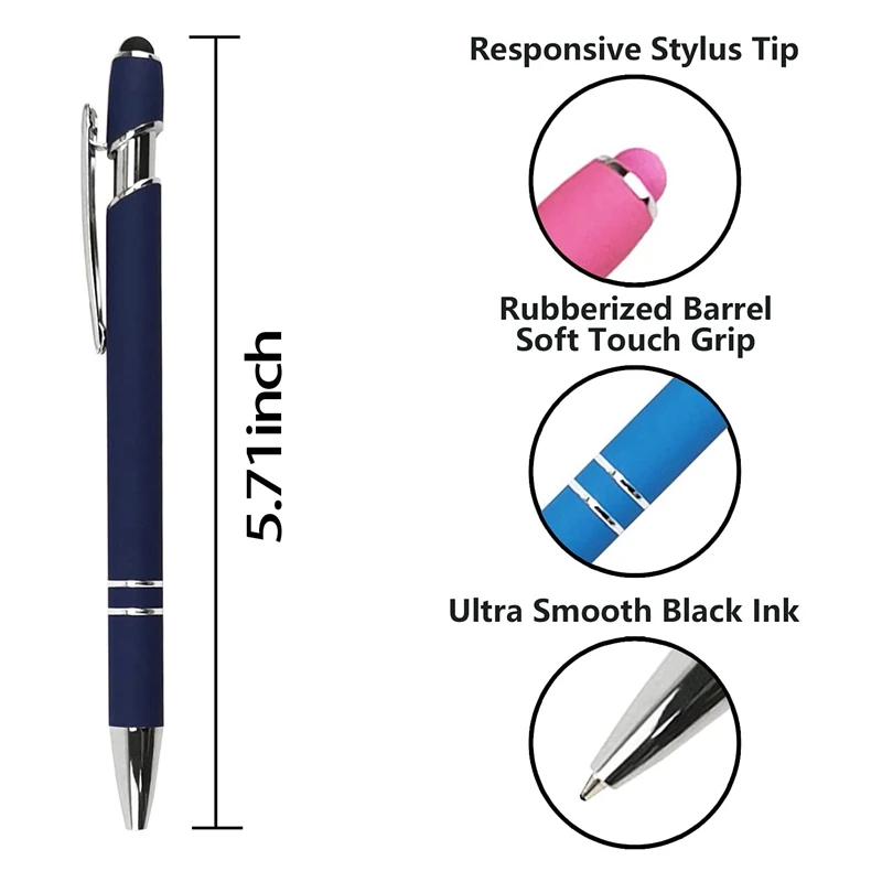 볼펜 스타일러스 펜, 금속 펜, 귀여운 블랙 잉크 포인트 벌크, 쓰기 펜, 사무실 학교 용품, 18 개