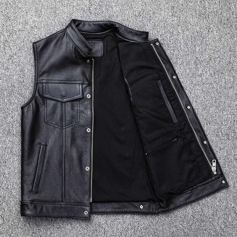 Men Vest Biker Motorcycle Hip Hop Waistcoat Male Faux Leather Punk Sleeveless Leather Jacket reflective vest tactical vest