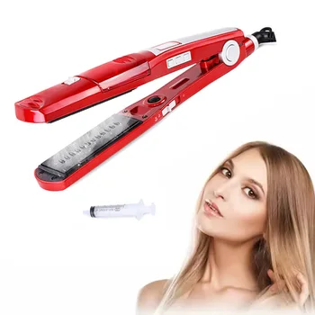 Piastra a vapore elettrica Piastra a vapore portatile con rivestimento in ceramica Ferro da stiro Strumento professionale per lo styling dei capelli 1