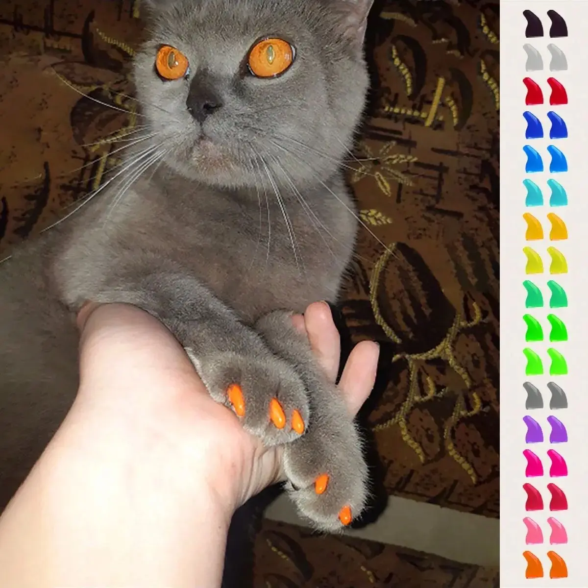 20pcs-Dog and Cat Nail Covers, Cat Nail Caps, Claw Protectors To Prevent Scratches on Colorful and Beautiful Nails