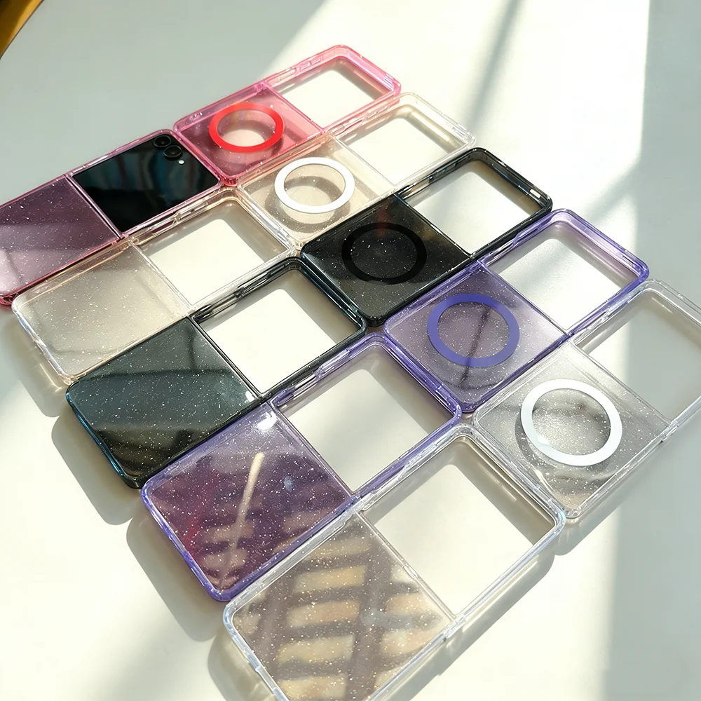 Starry Transparent Glitter Magnetic Phone Case with Multi-Color Options