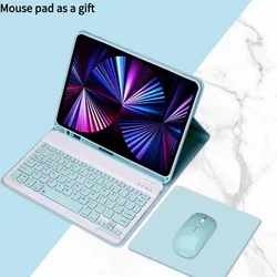 Versatile Keyboard Case with Pencil Holder and Folio Cover - Tab S9 (Blue)