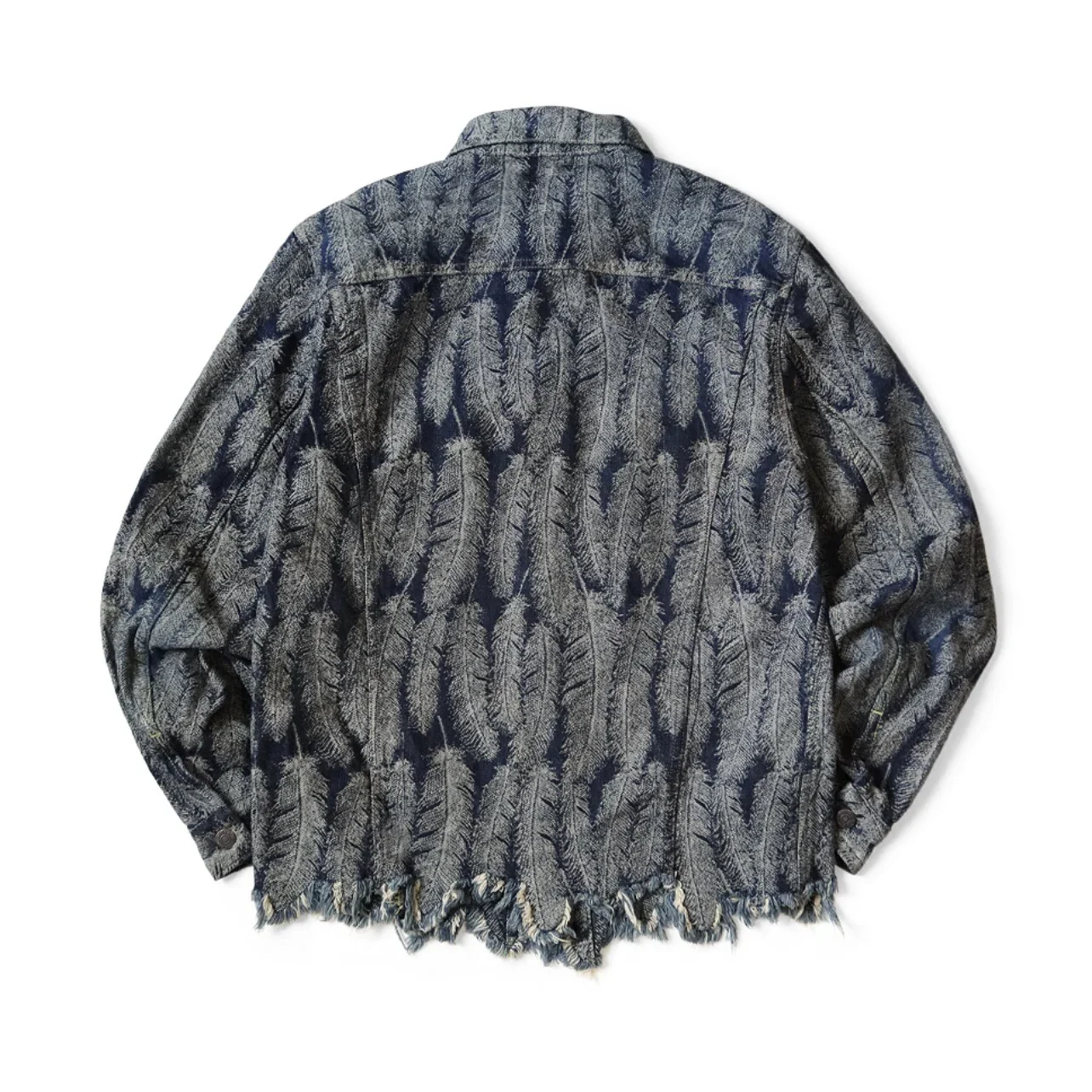 Japanese Casual Denim Feather Tassels Damaged Long Sleeved Jacket Men Coats 23AW KAPITAL Hirata Hiroshi