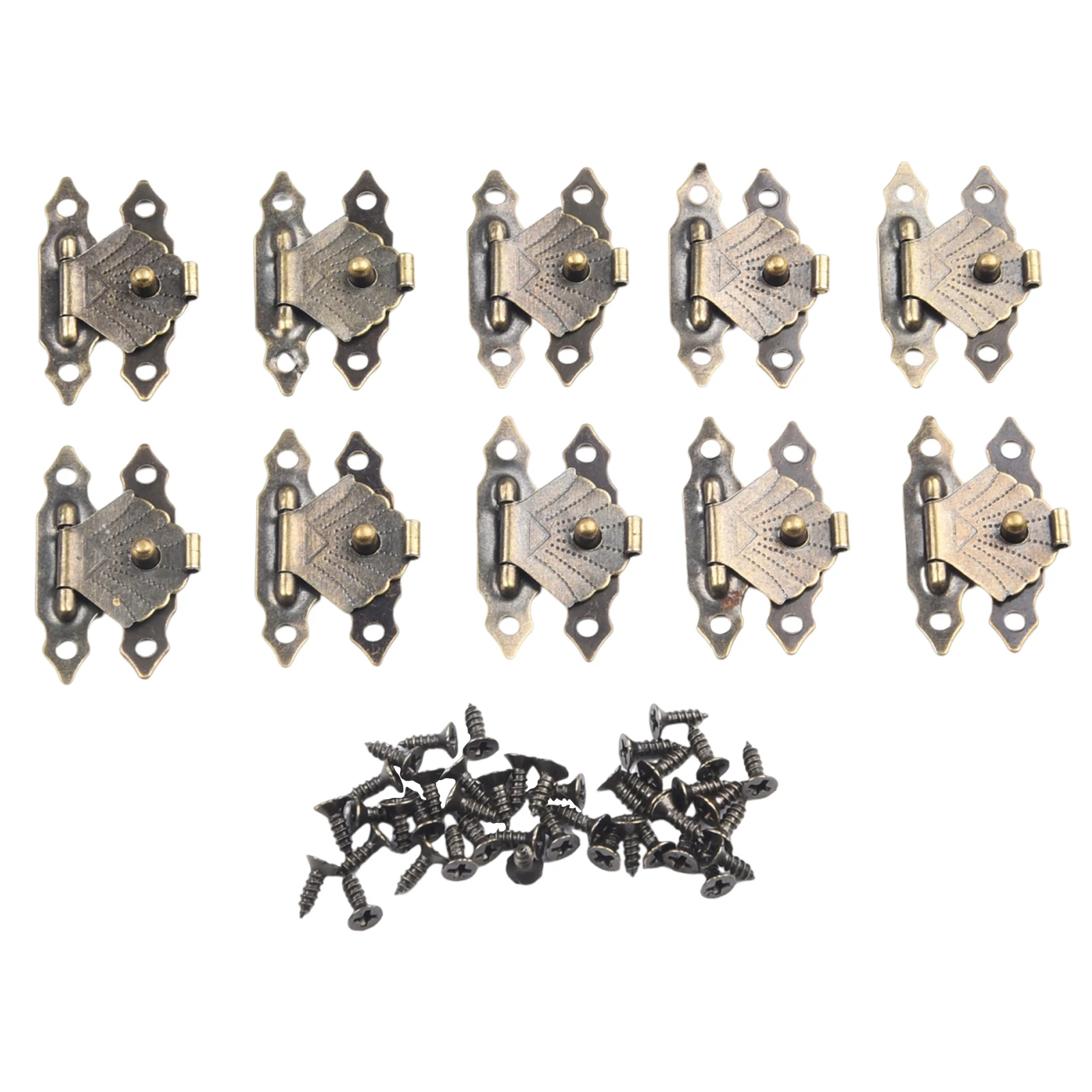 Description Picture 6 of itemPadlock Hasps Latch None Latch Hook Retro Silver 10pcs Antique Bronze For Wood Boxes Hasps Latch None Brand New