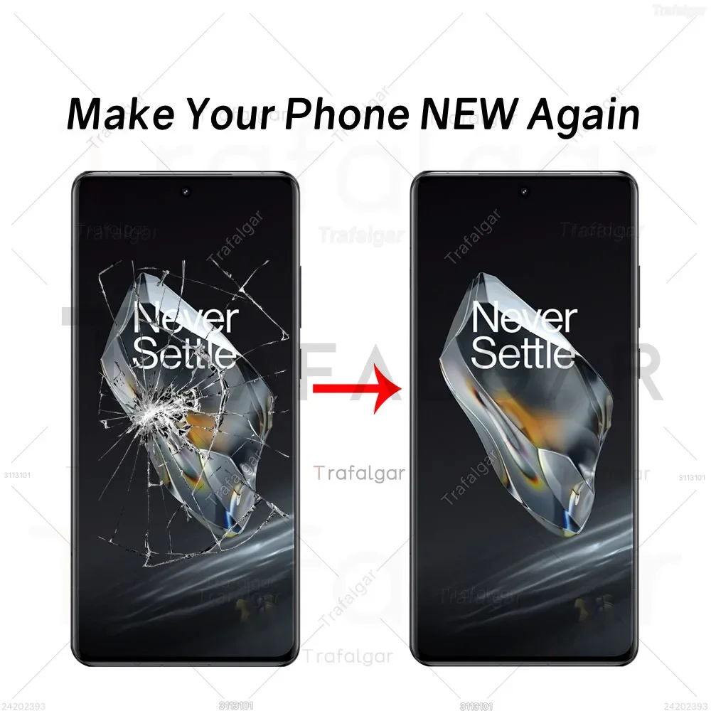 Front Screen Glass For OnePlus 12 5G Outer Glass Lens With OCA Optically Clear Adhesive Replacement CPH2573 CPH2581 CPH2583
