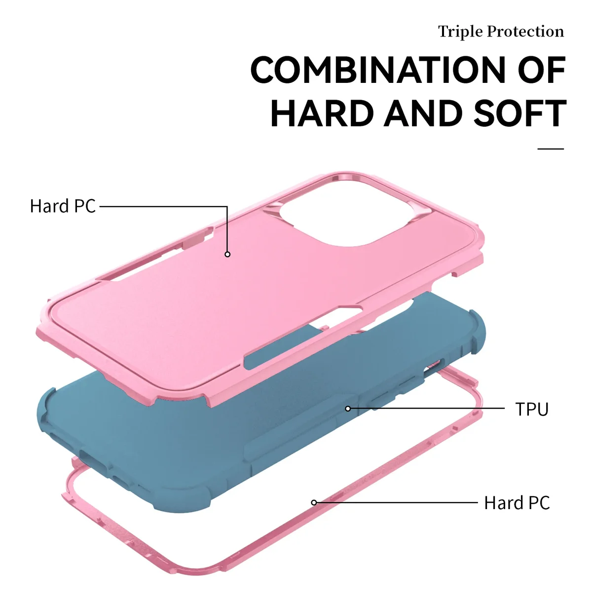 Hybrid Heavy Duty Armor for IPhone 17 16 15 14 13 12 11 XR XS Pro Max 7 8 Plus 3IN1 Ott Case Box Hard Military Shockproof Cover — view 6