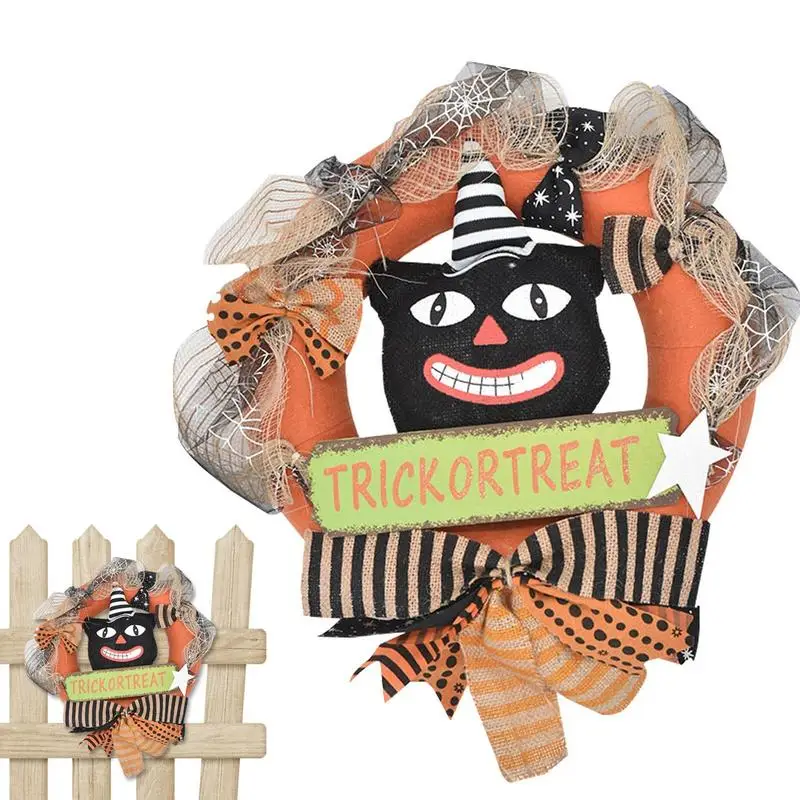 

Венки на Хэллоуин для входной двери, призрачный венок из ротанга, украшения на Хэллоуин, украшения на Хэллоуин для входной двери, настенное искусство