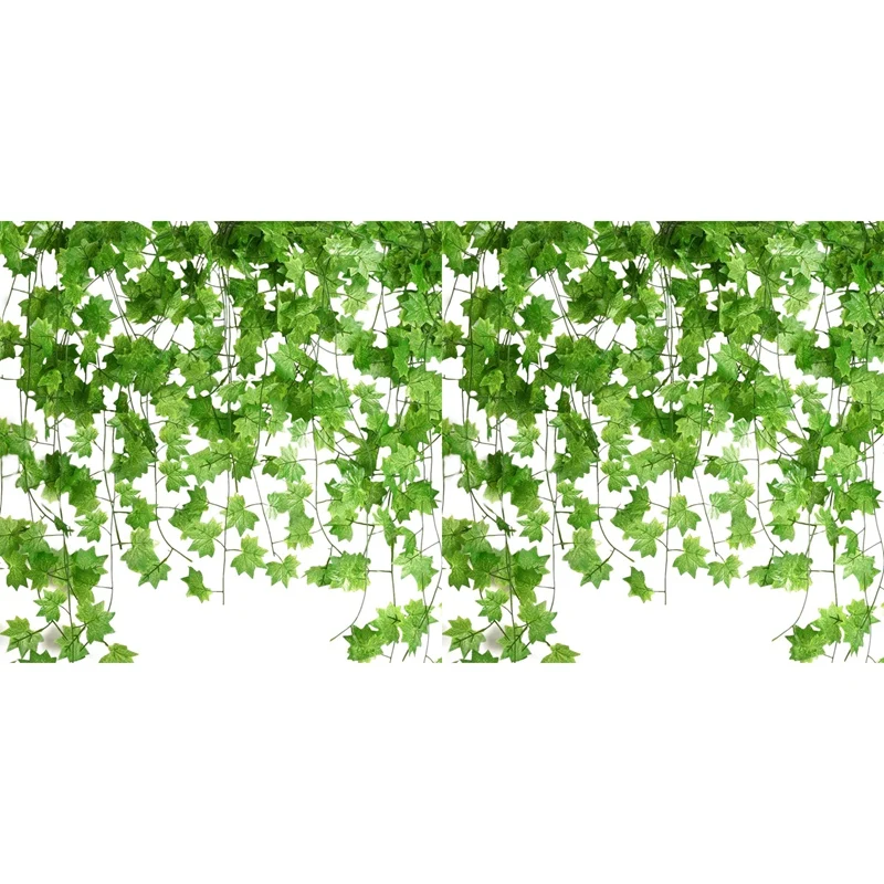 

24 Pcs 7.5Ft Artificial Maple Leaves Hanging Vines, Fake Ivy Garland Hanging Plants For Garden Wedding Party Decorations