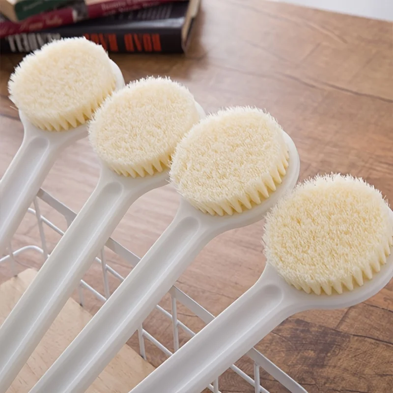 Long Handle Shower & Body Cleaning Brush with Soft Bristles - Non-Slip Grip, Back Scrubber for Adults & Elderly, Bath/Shower Aid