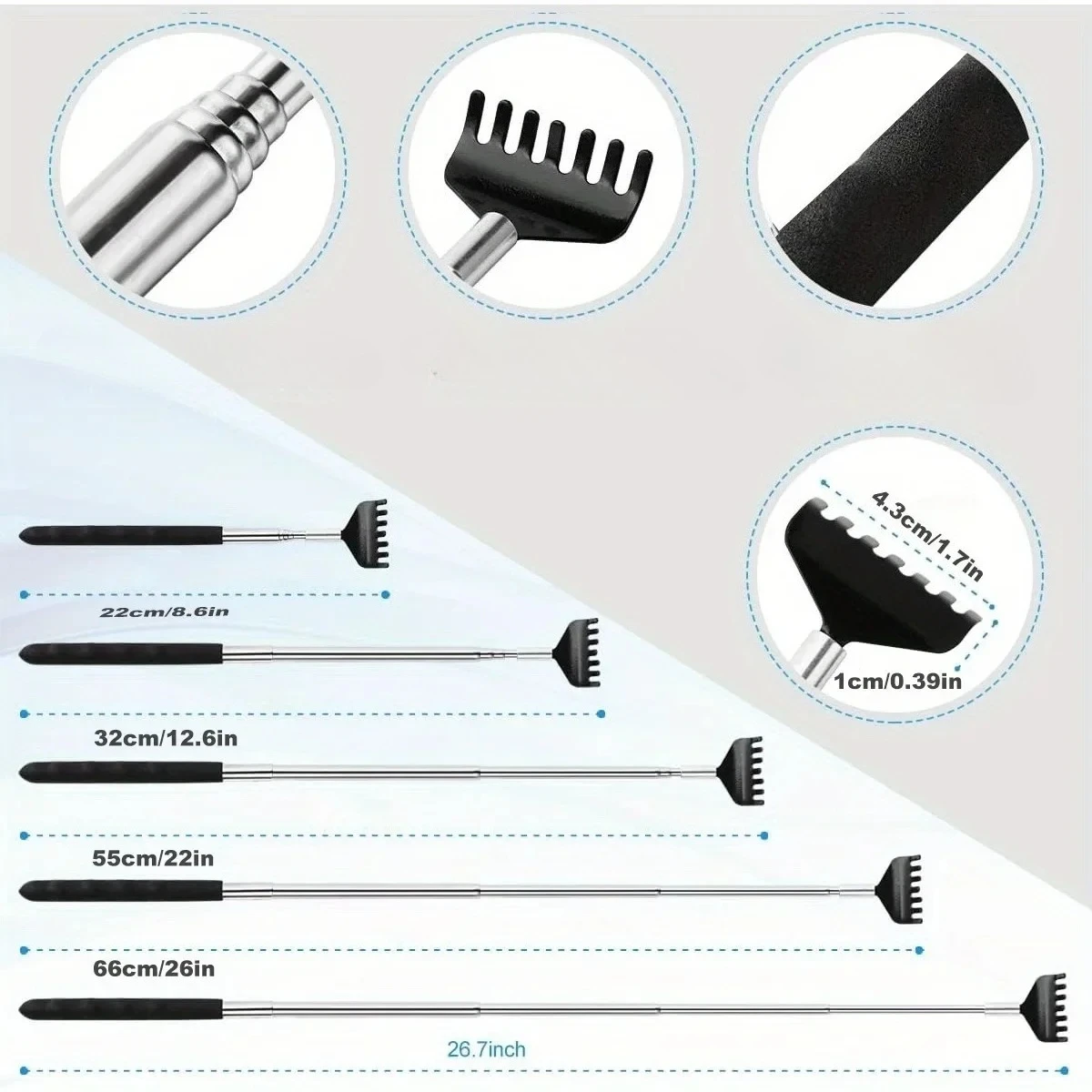 6 Pack Back Scratcher Stocking Stuffers White Elephant Gifts for Adults Game Prizes Extendable Back Massager Tool Idea Gifts