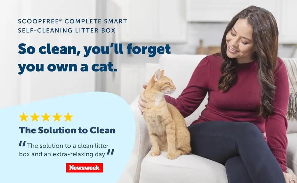 Scoopfree complete smart self-cleaning litter box so clean you'll forget you own a cat the solution