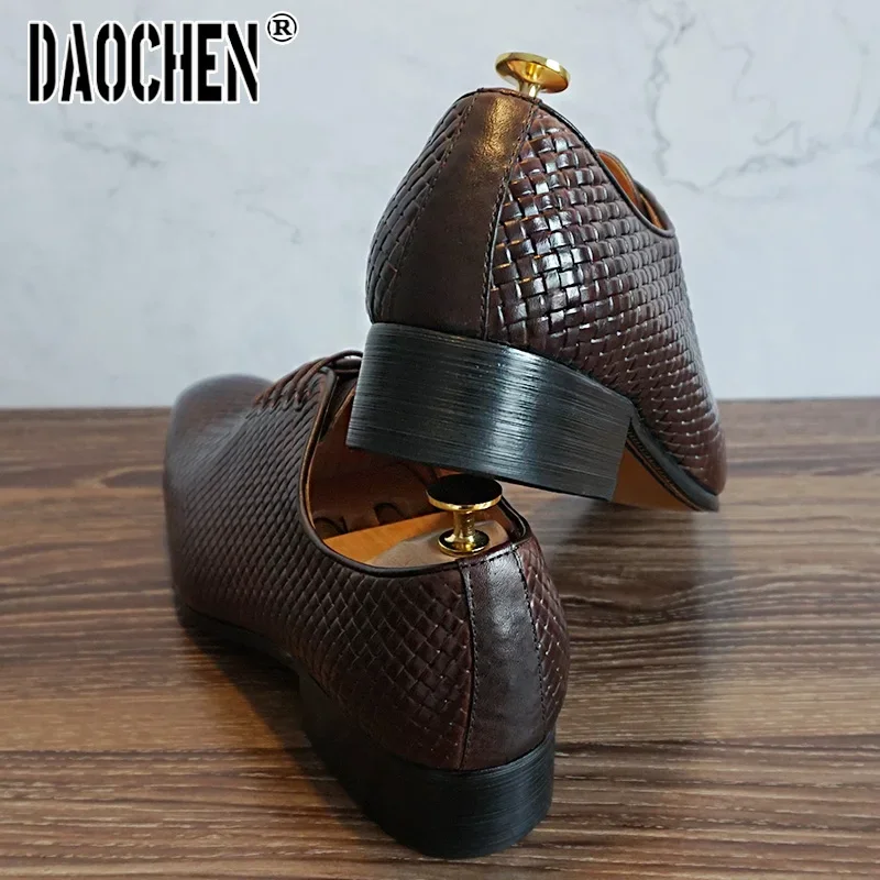 Handmade mens wingtip oxford shoes genuine calf leather traditional brogue dress shoes wedding formal for men