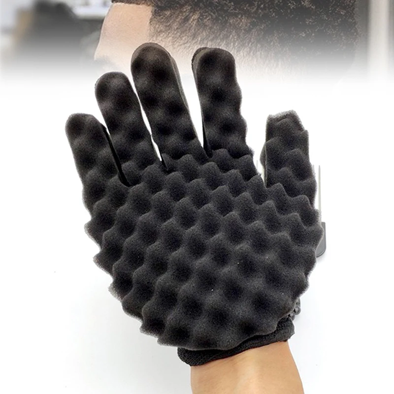 pcs Hair Sponge Set With Curl Sponge Glove, Afro Hair Sponge Barber Brush, Metal Hair Pick And Hair Twist Comb 4
