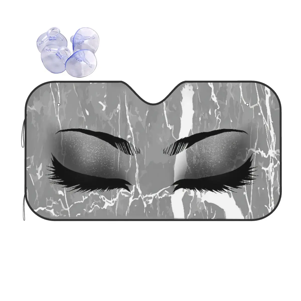 

Gray Eye Sunshade Windscreen Cartoon Universal Car Front Windshield 76x140cm Sun Visor Ice Shield Dust Protection