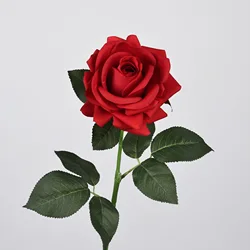 Elegant 26 - Inch Real Touch Artificial Rose Floral Arrangement for Home Decor and Photography Props (Red)