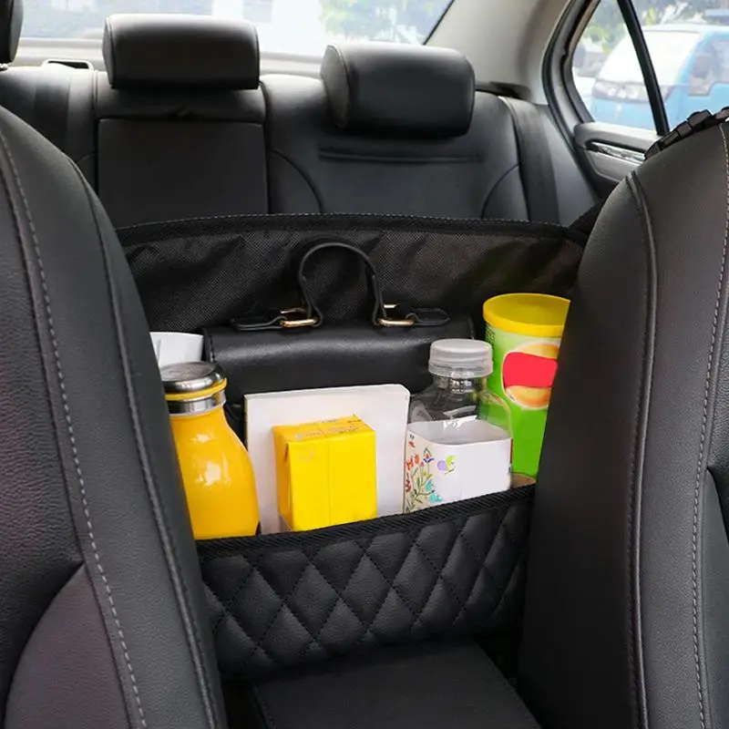 

Universal Elastic Polyester Car Truck Seat Mesh Storage Net Bag With Hook Between Seats Organizer Holder Pocket Stowing Tidying