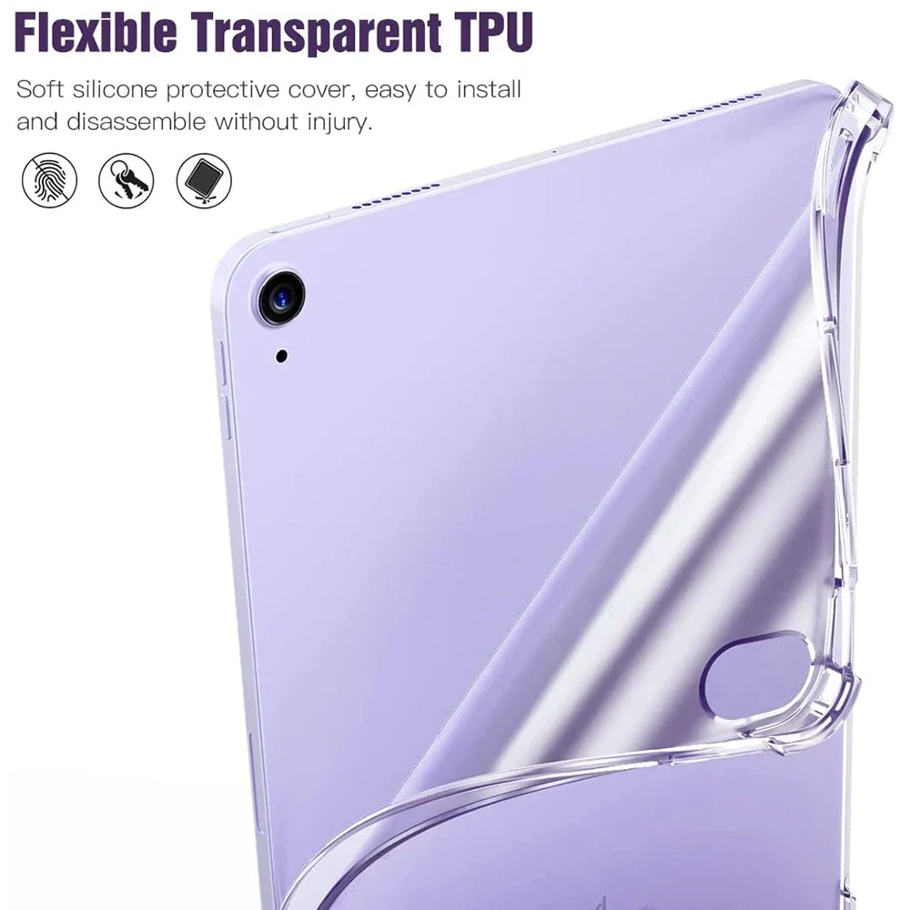Crystal Clear TPU Silicone Tablet Cover - Durable Transparent Protective Case