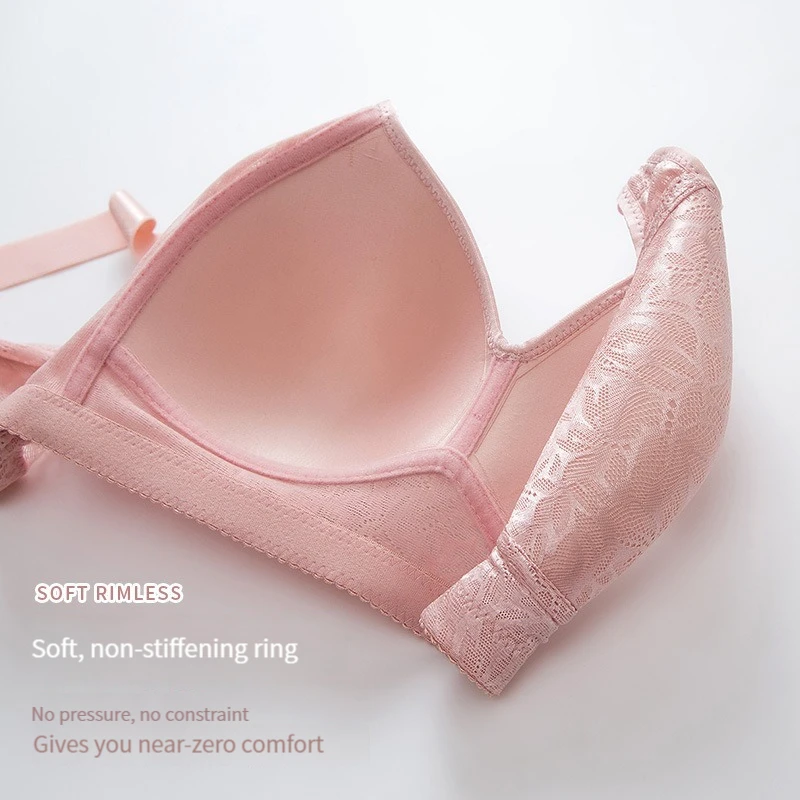 Womens Bra Sexy non-steel ring large size women's underwear push up thin section four rows of buckle comfortable and breathable back bra