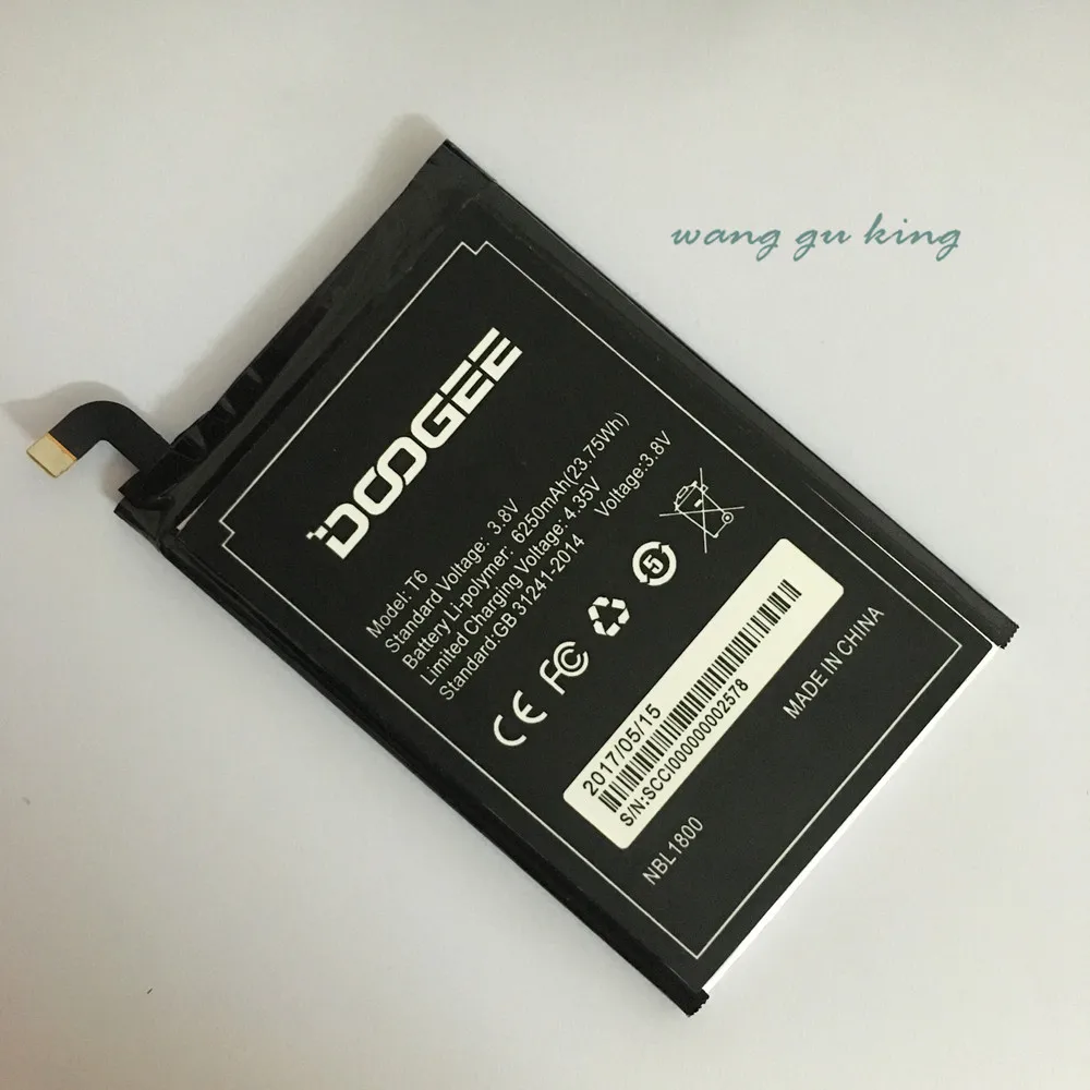 Homtom HT6 Battery 6250mAh New Replacement accessory accumulators For Homtom HT6 & DOOGEE T6 Cell Phone