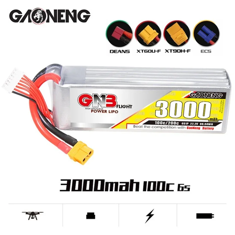 

Max 200C GNB 6S HV Lipo Battery 50C 22.2V 3000mAh For FPV Drone RC Helicopter Car Boat UAV RC Parts With XT60 XT90 T Plug