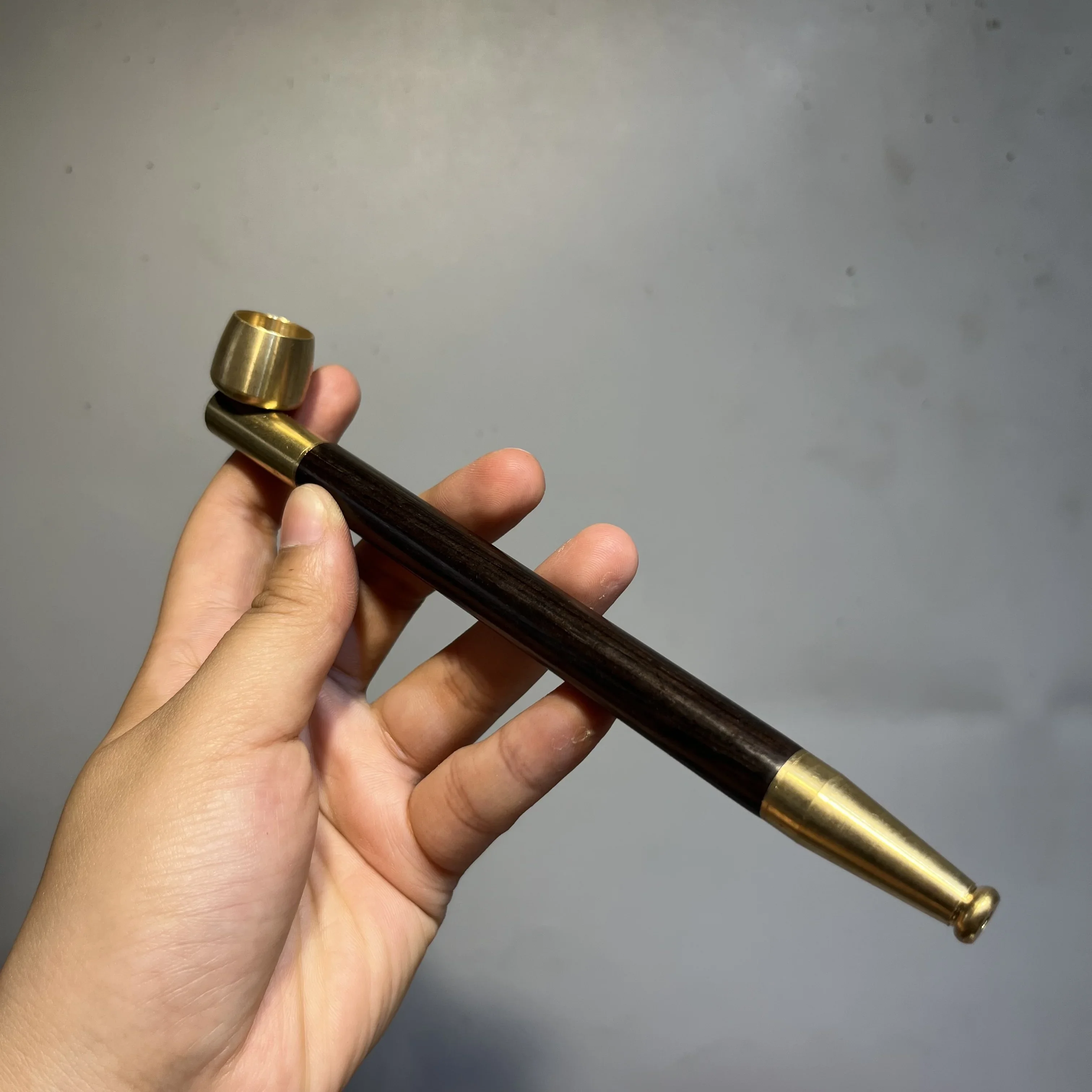 1pc Tobacco Rod Long Tobacco Pipe Purple Sandalwood Straight Pipe Domineering Boys Gift Exquisite Style Double Use tobacco pipe herb smoking pipe smoking pipe