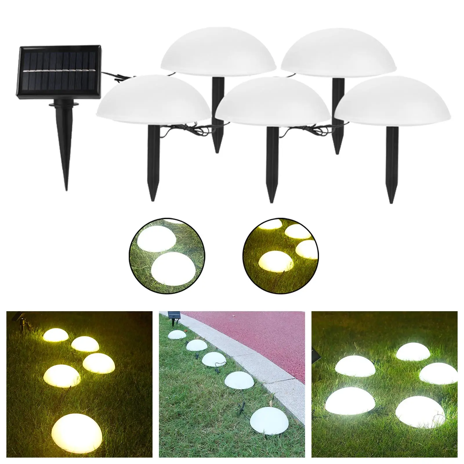 Solar Ground Lights Waterproof LED Easy Install for Driveway Patio Landscape