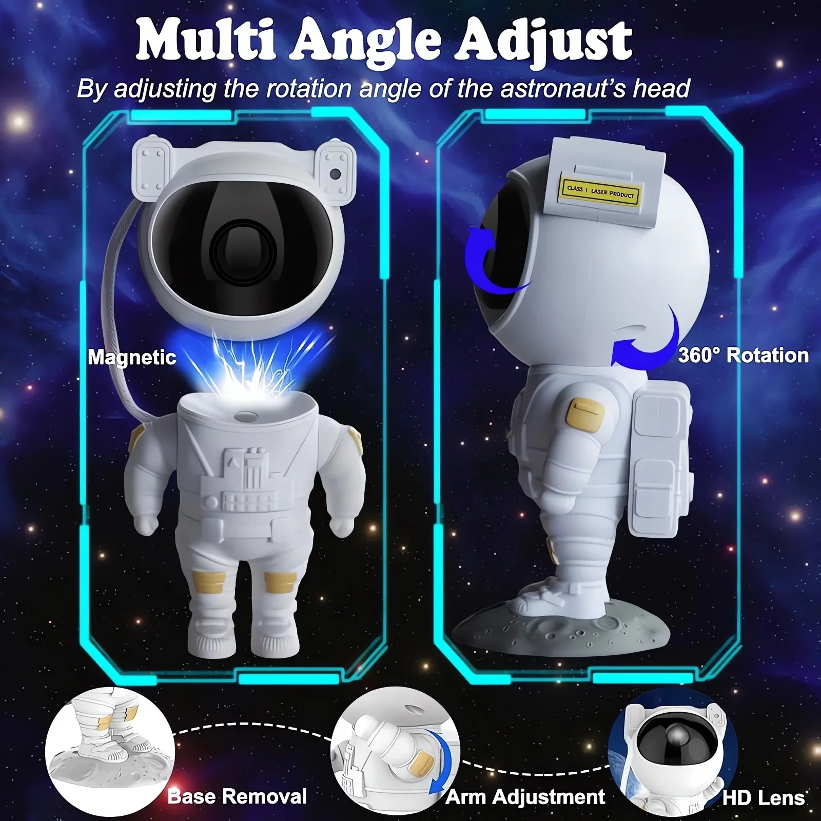 Star Projector Galaxy Night Light Astronaut Starry Nebula Ceiling LED Lamp Gift for Kids Adults for Bedroom Birthdays Christmas star projector