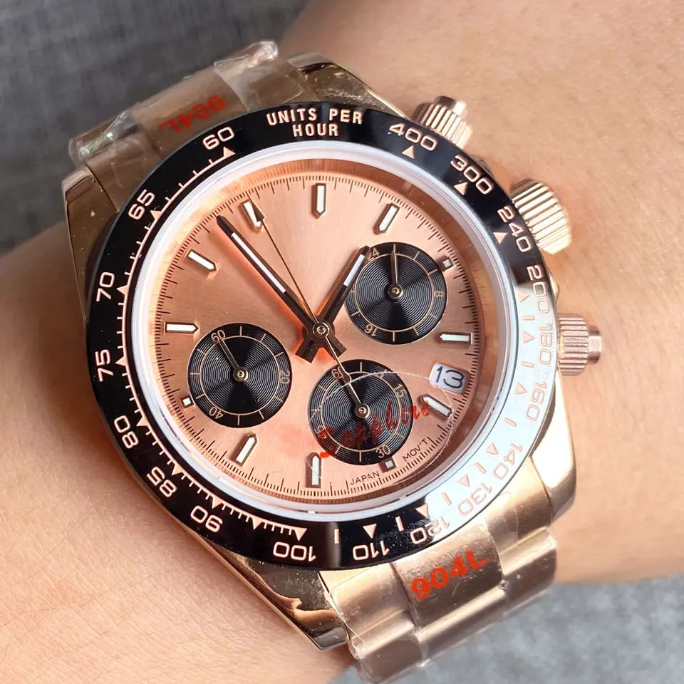 VK63-メンズクォーツムーブメント腕時計,クロノグラフ,サファイア