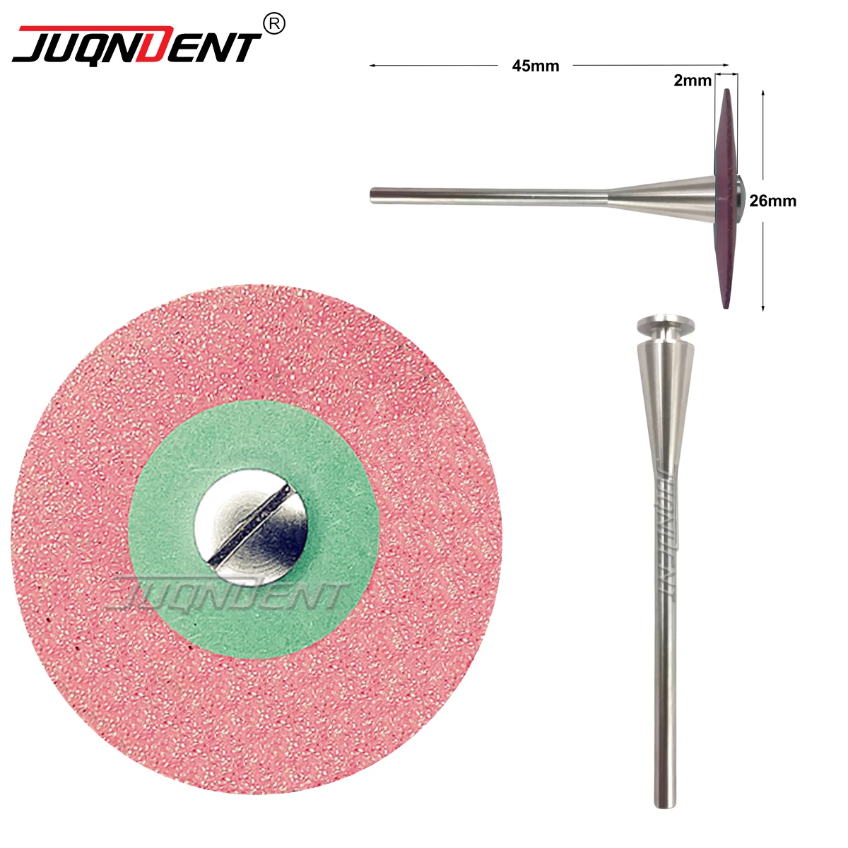 JUQNDENT Dental Rubber Diamond Polisher Wheels for Porcelain Zirconia Polishing HP 26mm Dentistry Laboratory Polisher Tools
