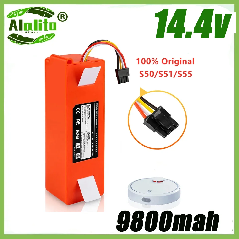 

Robot Vacuum Cleaner Battery For Xiaomi 1s Battery Brr 2p4s 5200mah Roborock S5 H6 Battery Replacement Battery For Roborock S50