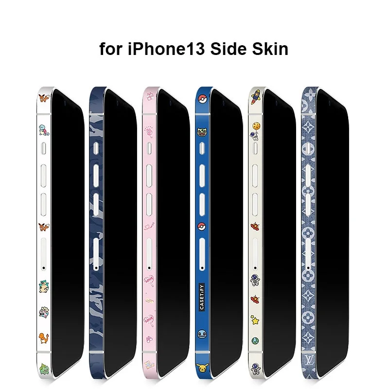 

Hot! For iPhone 13 Pro Max 12 Mini Frame Film Wrap Border Stickers Decal Skin Cartoon 3M Material Side Protector Sticker