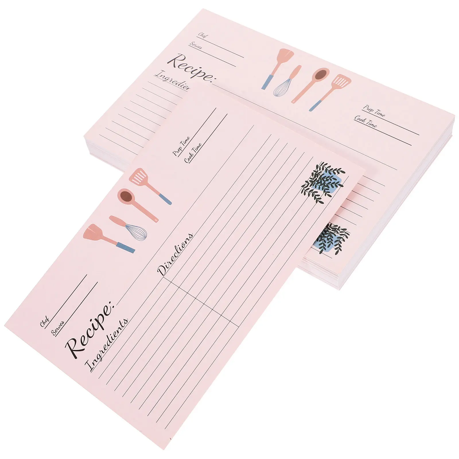 50Pcs 편리한 레시피 카드 세트 다이어트 계획을 위한 다용도 빈 음식 노트 카드 요리 일기 주방 조직 창의력