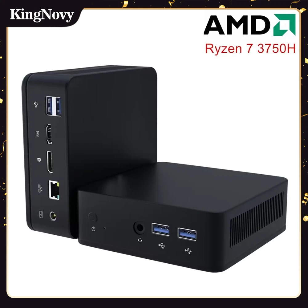 Kingnovy Cheap AMD Mini PC Ryzen 7 3750H R5 3550H Barebone Computer