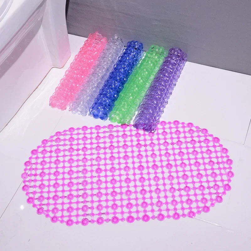 

1PC PVC Anti-skid Bath Mats Rectangle Soft Shower Bathroom Massage Mat Suction Cup Non-slip Bathtub Carpet Large Size