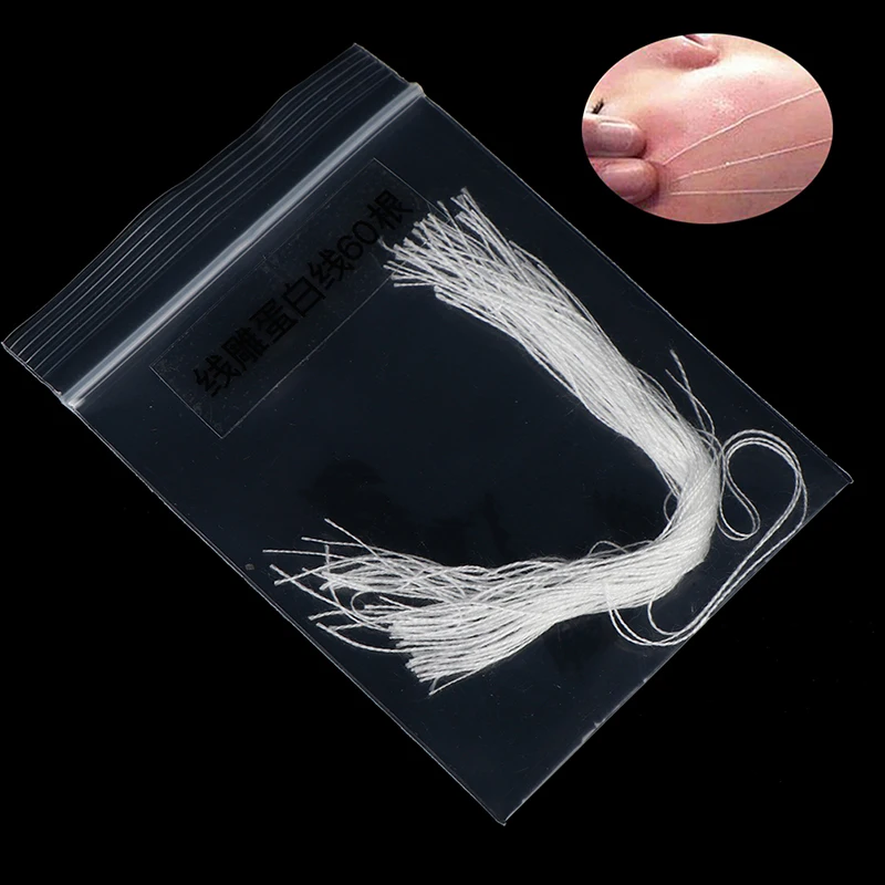 

60Pcs Facial Collagen Thread Lift Protein Peptide Line Carving For Radar Carve Radar Thread No Needle Facial Collagen