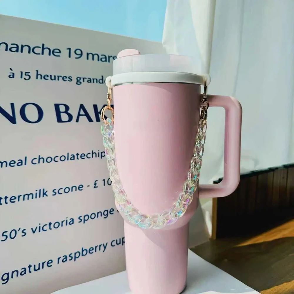 Double Chain Crystal Strap Handle For Stanley Cups & Most Bottles (8-40 Oz) – Easy Carry Accessory - View #7