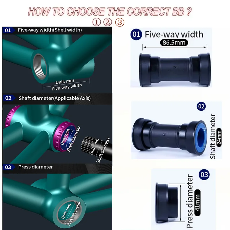 Senicx-自転車用セラミックボトムブラケット,41インチのプレスフィット