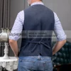 In Stock V Neck  Herringbone Tweed Slim Fit Business Waistcoat Men's Casual Classic Suit Vest  For Wedding 2