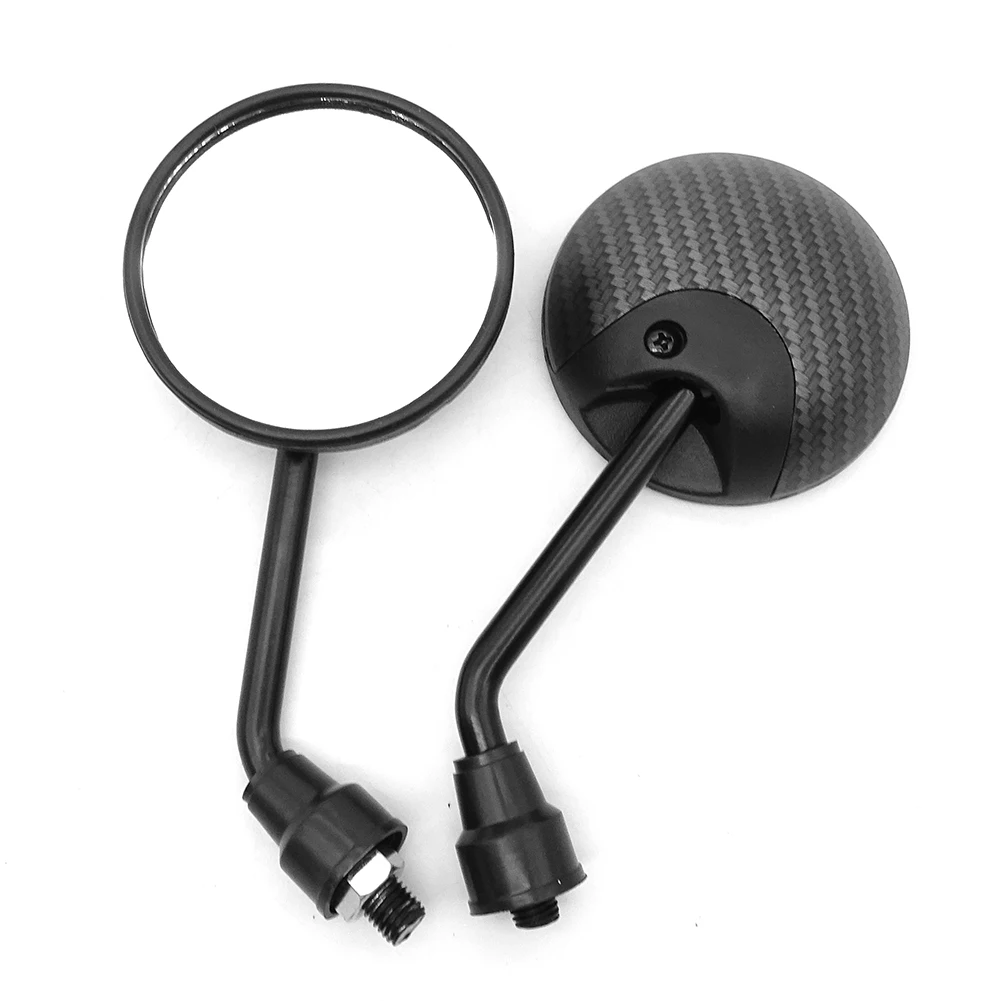 범용 오토바이 라운드 사이드 백미러, 오토바이, 전자 자전거, 스쿠터, 10mm 백미러, 1 쌍